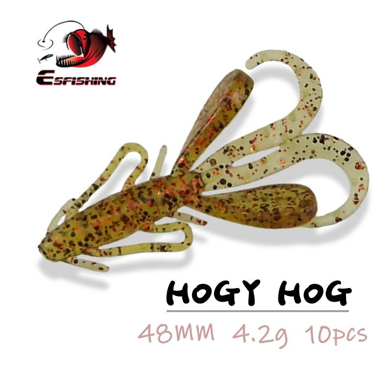 ESFISHING Shrimp Lures Hogy Hog 48mm 10pcs Artificial Bait Crankbait Iscas Artifical Soft Lures for Fishing Zander Pike Trout ► Photo 1/5