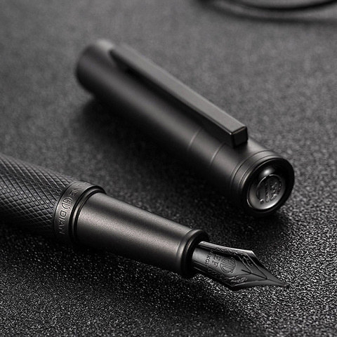 luxury quality HongDian 1850 Fountain Pen Frosted Black Forest Series fude Black nib titanium ink pens Office school supplies ► Photo 1/6