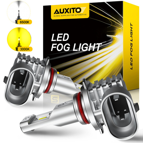 AUXITO 2x 2000LM H8 H11 H16JP H10 LED Bulb Fog Lights Canbus No Error 6500K White 3000K Golden DRL Daytime Running Car Lamp 12V ► Photo 1/6