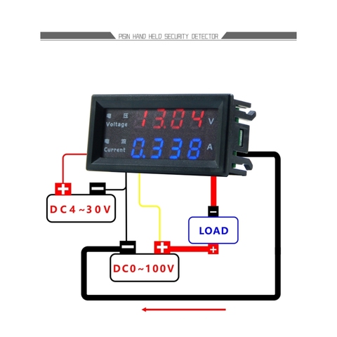 DC 100V 200V 10A Voltmeter Ammeter 4 Digits High Precision Dual LED Digital Display Amp Volt Merter Panel Gauge ► Photo 1/6