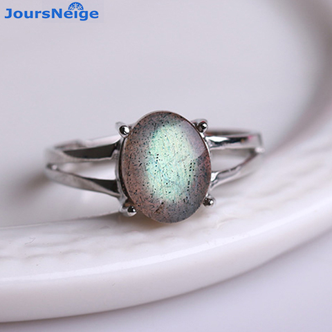 Moonlight Natural Stone Ring S925 Sterling Silver Mosaic Ring Men Women Crystal Ring Energy Stone Korea style Jewelry Wholesale ► Photo 1/5