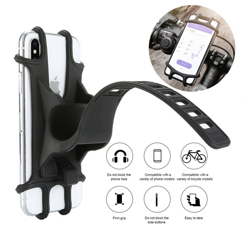 Bike Phone Holder Silicone Adjustable Pull Button Anti-shock Phone Holder Mount Bracket Fork For Bicycle Phone Holder Phone ► Photo 1/6