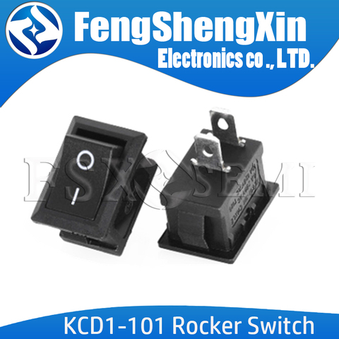 10pcs/lot New Push Button Switch 15x21mm SPST 2Pin 6A 250V 10A 125V KCD1-101 Snap-in On/Off Boat Rocker Switch 15MM*21MM Black ► Photo 1/1
