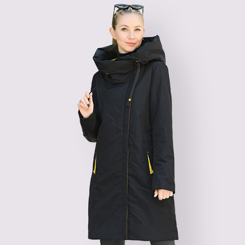 2022 Designer New Spring Autumn Women´s Parkas Women Thin Cotton Jacket Long Windproof  Stylish Hooded Coat Plus  Size Outwear ► Photo 1/6