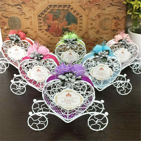 Wedding Decoration 1PC Romantic European Creative Iron Heart Shape Pumpkin Carriage Wedding Candy Box Favor and Gifts Supplies ► Photo 1/6