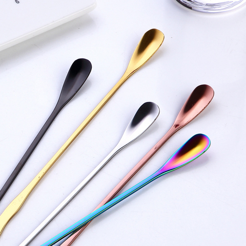 stainless steel mixing Stirring spoon creative long handle Thicken small spoon dessert spoon coffee ice spoons Kitchen Tool Hot ► Photo 1/6