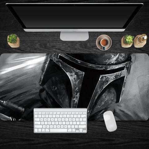 Mandalorian Extra Large Gaming Mouse Pad  Computer Mousepad Game Anti-slip Natural Rubber Anime Mouse Pad Desk Mat for Star Wars ► Photo 1/6