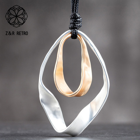 Trendy Chunky Long Necklace for Women Chokers Female's Jewellery Pendants Black Rope Chain sSuspension Jewellery Gothic 2022 New ► Photo 1/6