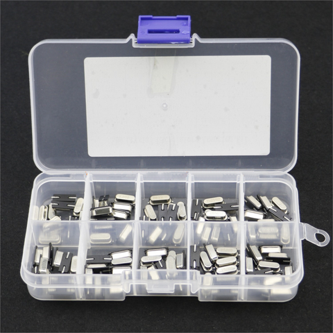 10Values HC-49S Quartz Resonator SMD Crystal Oscillator Kit 4MHz 6MHz 8MHz 12MHz 16MHz 24MHz 25MHz 48MHz 2Pin diy electronic set ► Photo 1/2