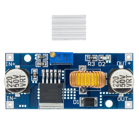 5A DC-DC Step Down Adjustable Power Supply Module Lithium Charger XL4015 4~38V 96% 5A DC adjustable step-down module ► Photo 1/6