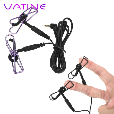 VATINE Electric Shock Nipple Clamps Electro Shock Nipple Clips Breast Massager Medical Themed Toy Sex Toys for Women and Men ► Photo 1/6