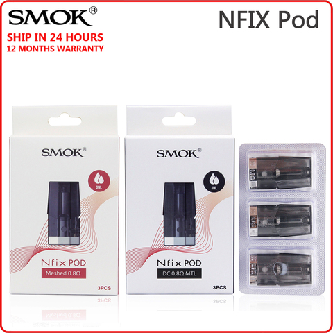 Original SMOK NFix Pods 3ML N Fix DC 0.8ohm MTL Pod Empty Cartridge No Coil Electronic Cigarette Vape NFIX Atomizer Vaporizer ► Photo 1/6