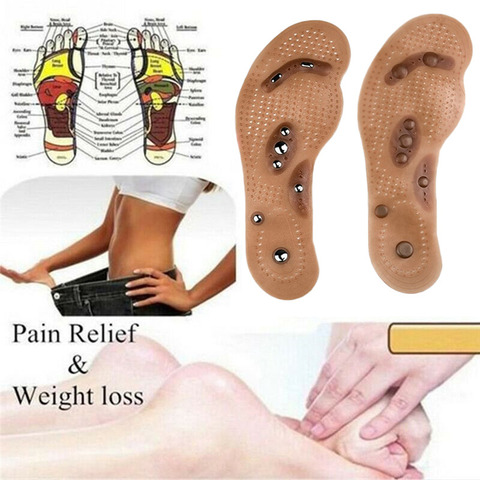 Weight Loss Massage Foot Care Shoes Mat Pad Brown 8 Magnetic Massage Insoles Soles Magnetic Therapy Slimming Insoles Health Mat ► Photo 1/6