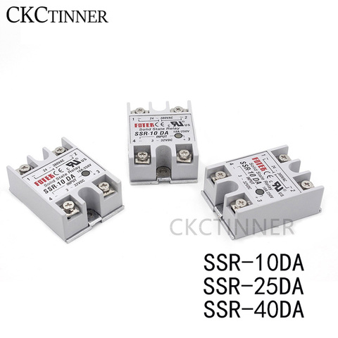 1pcs solid state relay SSR-25DA 25A SSR-10DA  SSR-40DA 5-24VDC TO 24-380V AC SSR 25DA6-20mA ► Photo 1/6