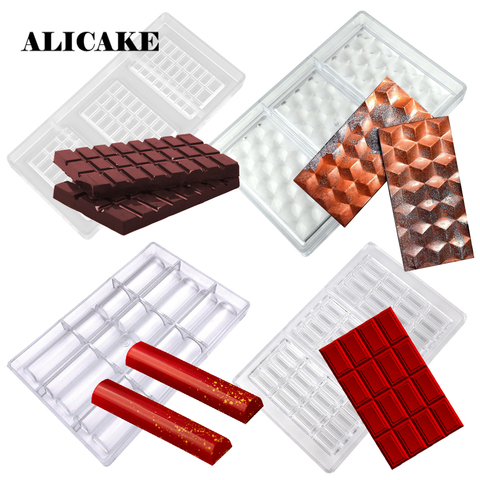 3 Cavity DIY Chocolate Bar Molds Clear Hard Plastic Polycarbonate