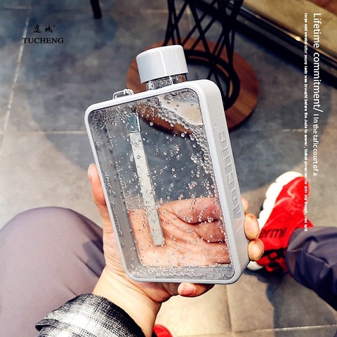 MoChic Moses A5 Flat Water Bottle Cup Grils A5 Flat Bottle Drinking Bottle for Water Portable Korean Creative Paper A5 Bottles ► Photo 1/6