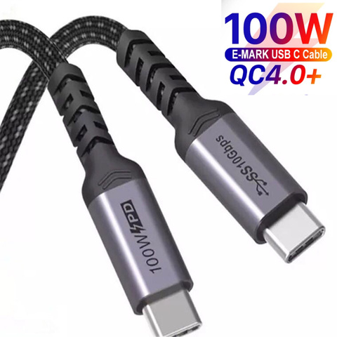 UTBVO USB C to Type C Cable For Macbook Pro 5A PD 100W USB 3.1 Gen 2 Fast USB-C Cable For Samsung S10 Note20 PD3.0 QC 4.0 Cord ► Photo 1/6