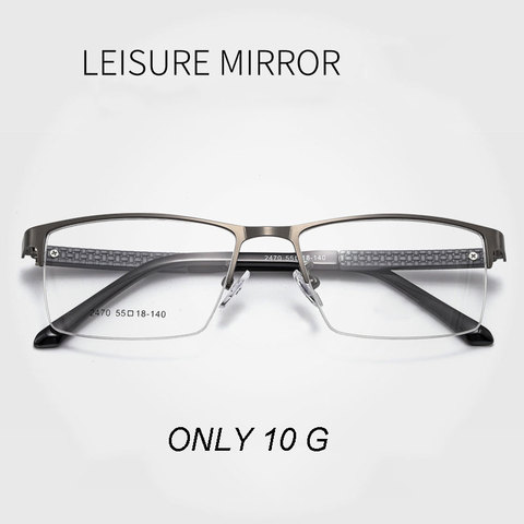 New Arrival Alloy Frame Glasses Men Business Style Browline Frame Half Rim Spectacles with Spring Hinges ► Photo 1/6