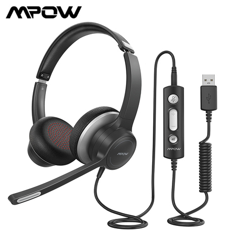 Mpow BH328 Office Headset Lightweight 3.5mm USB Computer Headset Noise Reduction Headphone for Call Center Skype PC Cellphone ► Photo 1/6