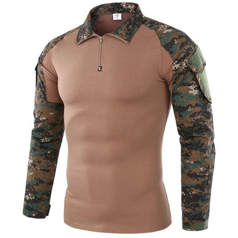 Frog Camouflage T-shirt Men Quick Dry Hiking Riding Training Fishing Military Tactical Long sleeve T Shirts 5XL Hunting Clothing ► Photo 1/6