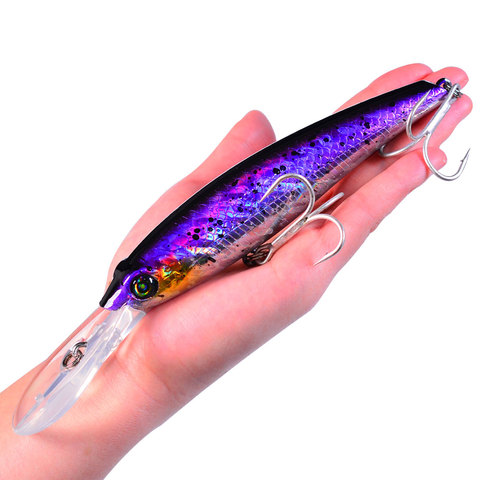 1pc Proberos Fishing lure 46.5g-1.64oz Big Minnow Lure with 2/0# Hooks 10 color Fishing Bait 19.5cm-7.68