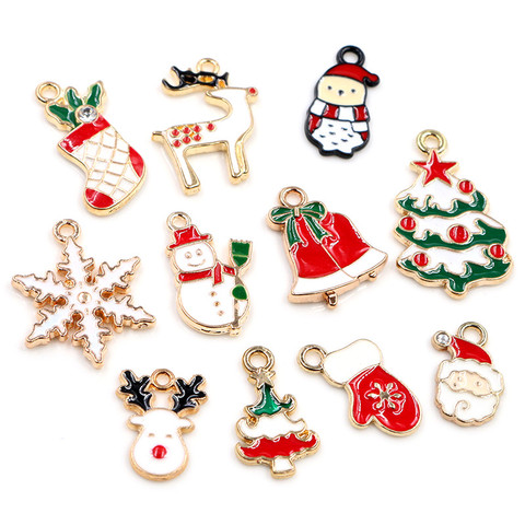 10pcs Enamel Christmas Charm Pendant for DIY Jewelry Making Necklace Bracelet Earring Findings Alloy Craft Jewelry Supplies ► Photo 1/6