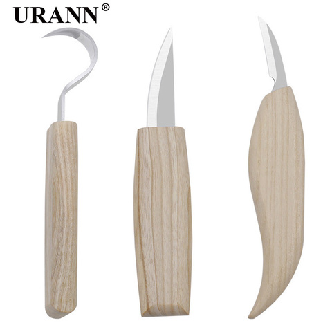 3pcs Spoon Carving Knife Woodcut DIY Hand Chisel Wood Carving Tools Woodcarving Cutter Chip Knives Woodworking Hand Tools ► Photo 1/6