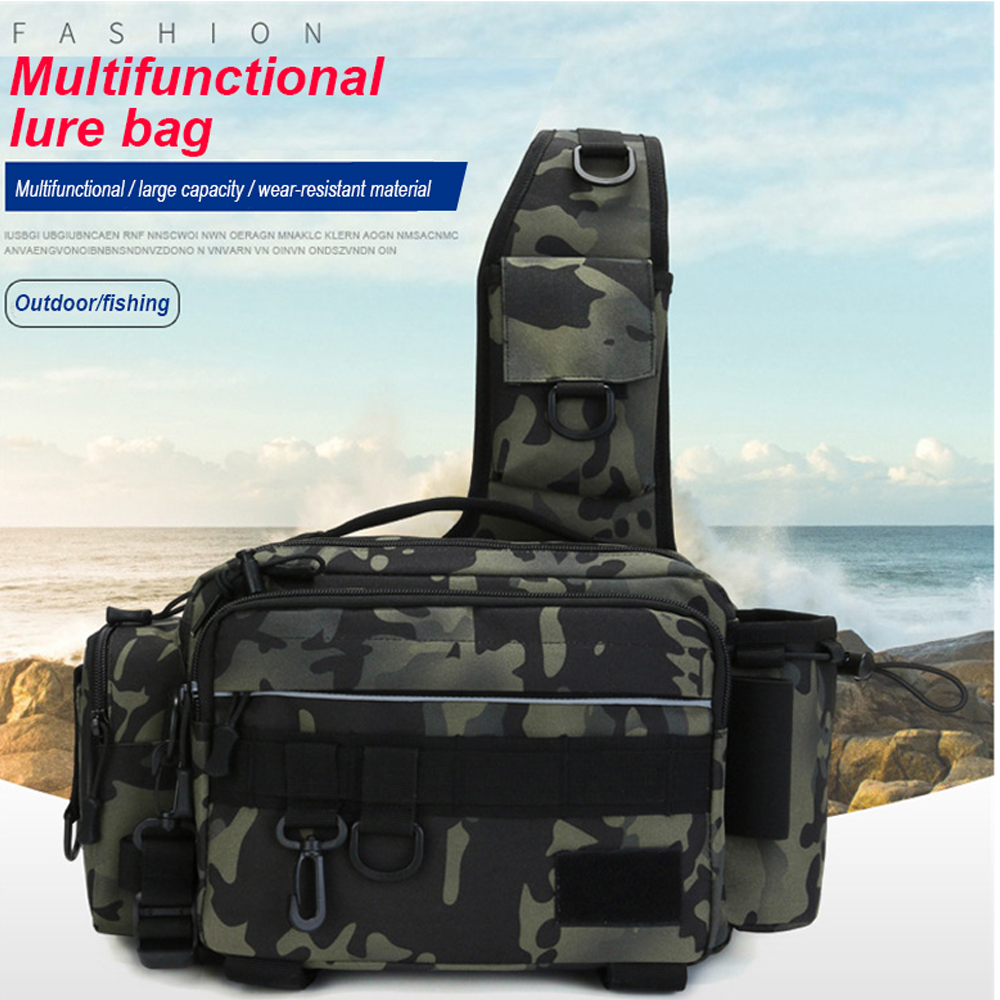 Multifunctional Waterproof Fishing Bag Outdoor Sports Waist Pack Fishing  Lures Gear Storage Bag Single Crossbody Bags X448