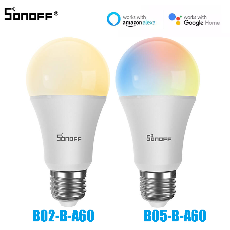 SONOFF B02-B WiFi Smart LED Light Bulb E27 RGB Dimmable Lamp Alexa/Google Home 