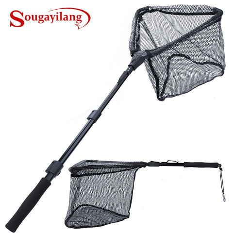 Sougayilang 70cm 95cm 120cm  Folding Fishing Net Retractable Telescoping Aluminum Alloy Fishing Friendly Large Folding Land Net ► Photo 1/6