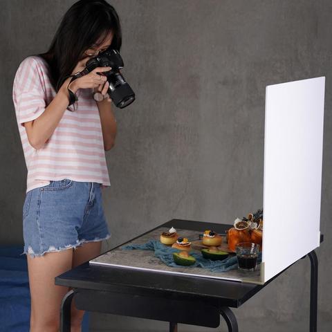 [Buy 3 Free 1] 60x60cm Double-Sided Photography Backdrop Hard Background Board Wooden Cement 3D Texture Photography Background ► Photo 1/1