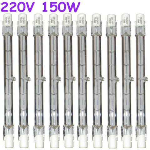 10Pcs HALOGEN LIGHT BULB 220-240V 150W 150 WATT J TYPE T3 118mm (R7s) Halogen Bulbs ► Photo 1/3