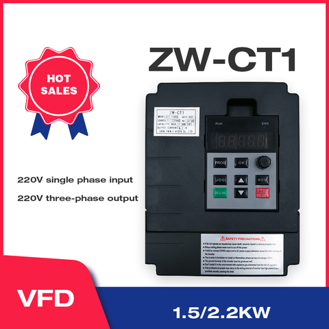 VFD Inverter 1.5KW/2.2KW ZW-CT1 3P 220V Output Converter  Variable Frequency Drive Inverter Wzw ► Photo 1/5
