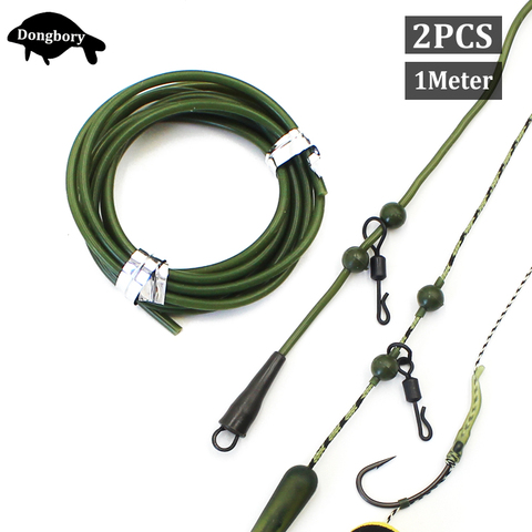 2PCS Carp Fishing Rig Tubing Hook Line Sleeves Soft Rig Tube Sleeve Pretend Fishing Line For Carp Rig Tackle Accessories Tool 1M ► Photo 1/6