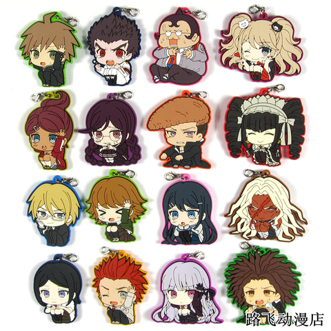 Original Anime Danganronpa Rubber Keychain Trigger Happy Havoc Pendant Enoshima Junko Monok mobile phone charms/key chain/strap ► Photo 1/6