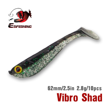 KESFISHING Lure China Soft Lures Salt 10pcs 6.2cm/2.8g  VIBRO SHAD 3D Eye Pesca Leurre Souple Slow Jiggling ► Photo 1/5