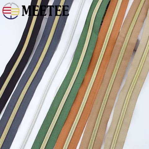 Meetee 4/8Meters 5# Nylon Coil Code Zippers Decor DIY Sewing Bags Purse Garment Zip Material Accessories Colorful Available ► Photo 1/6