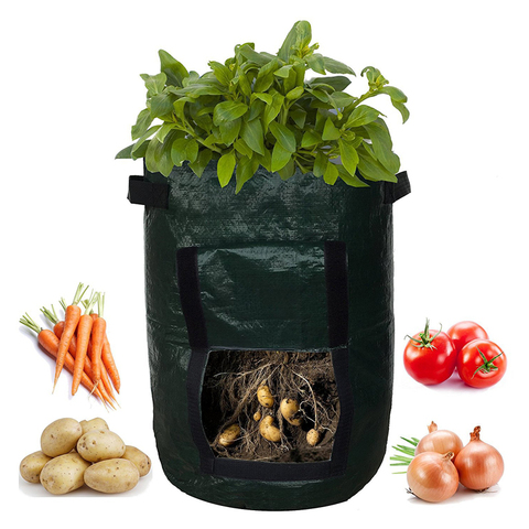 Buy Online Potato Cultivation Planting Woven Fabric Bags Garden Pots Planters Vegetable Planting Bags Grow Bag Farm Home Garden Tool Alitools