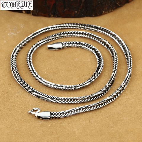 Thai 925 Sterling Necklace Handcrafted Vintage 925 Silver Necklace for Pendants Sterling Silver Necklaces Real Silver Necklace ► Photo 1/6