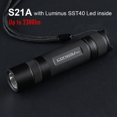 Convoy S21A SST40 Led Flashlight Portable Torch S2+ 21700 Version Tactical Flash Light 2300lm Linterna Camping Hunting Light ► Photo 1/6