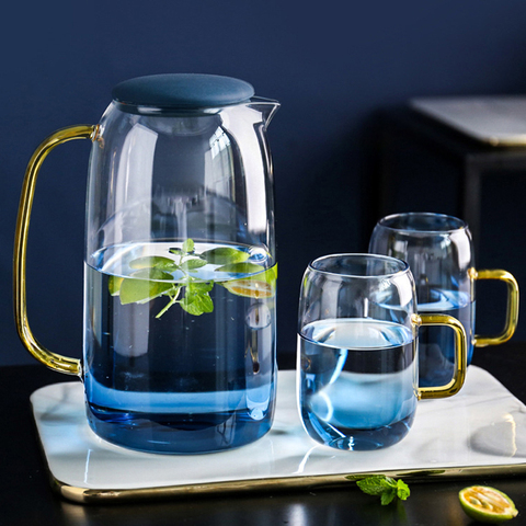Water Jug Glass Water Pitcher Home Use Kettle Tea Pot Glass Water Jug With Handle for Boiling Cold Drink Ware Glass Pitcher ► Photo 1/6