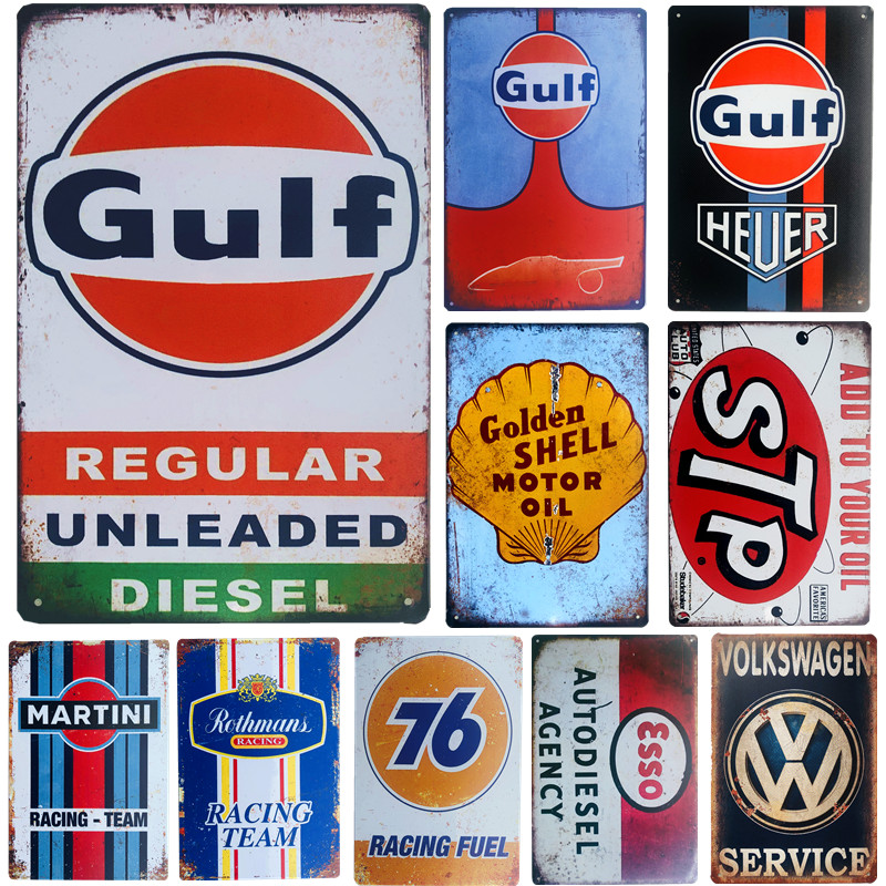 dingleiever DL Gas Service Metal Sign Garage Signs Men pin up Poster Antique Tray Coffee Wall Decor 