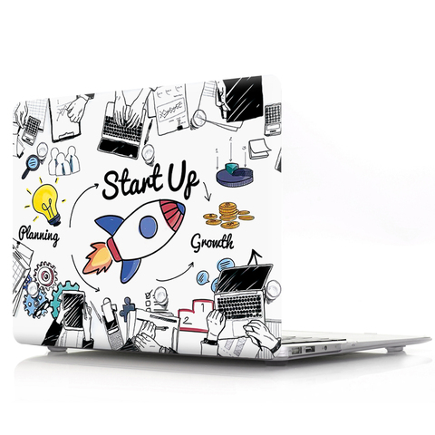 Cartoon Black White Hard PVC Coque for Macbook Pro 13 15 Retina 12 inch 2015 Laptop Cover Astronaut Spacecraft A1502 A1534 A1398 ► Photo 1/6