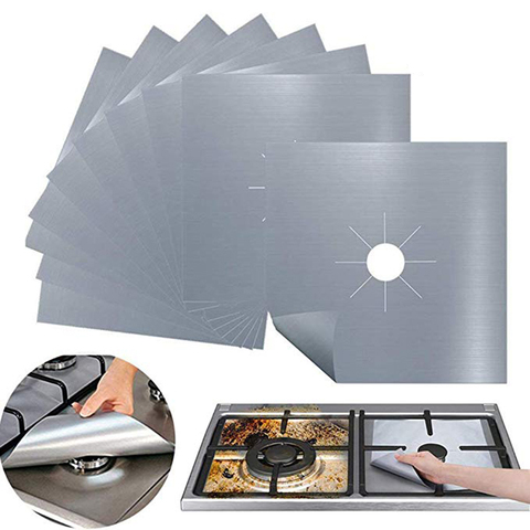 Stove Protectors Reusable Gas Burner Cover Liner Aluminum Foil Stovetop Mat Pad Clean Liner For Kitchen Cookware ► Photo 1/6