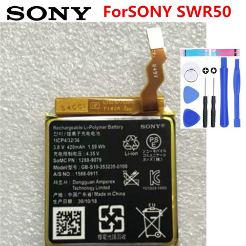 Original SONY Battery For SONY SmartWatch 3 SW3 SWR50 3SAS 420mAh GB-S10-353235-0100 ► Photo 1/1