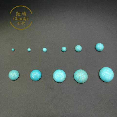 Wholesale 10 pcs /Lot 15~35 mm Half round Flat Back Cabochons Natural stone Howlite striated turquoise  ,DIY Jewelry Findings ► Photo 1/6