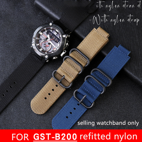Nylon Watch Strap 24 * 16mm modified Canvas watchband  for gst-b200 series special watch chain outdoor  sweat  proof nylon strap ► Photo 1/6