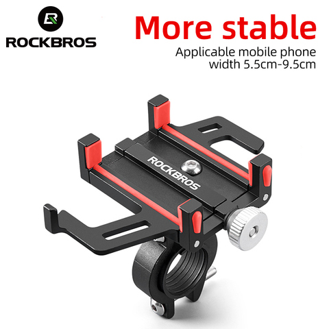 ROCKBROS Motorcycle Electric Bicycle Phone Holder Smartphone CNC Aluminum Alloy Bracket Five Claws Mechanical Bike Phone Holder ► Photo 1/6