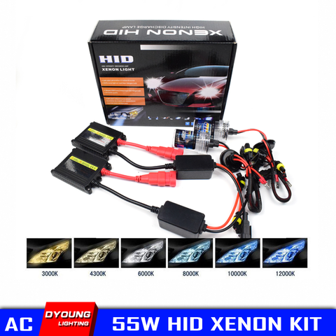 H4 Kit Xenon H7 Ignition Unit With Ballast 55W Dyoung AC HID H1 Canbus Car Xenon Lamp H3 H8 H9 H11 9005 HB3 9006 HB4 6000K 8000K ► Photo 1/6