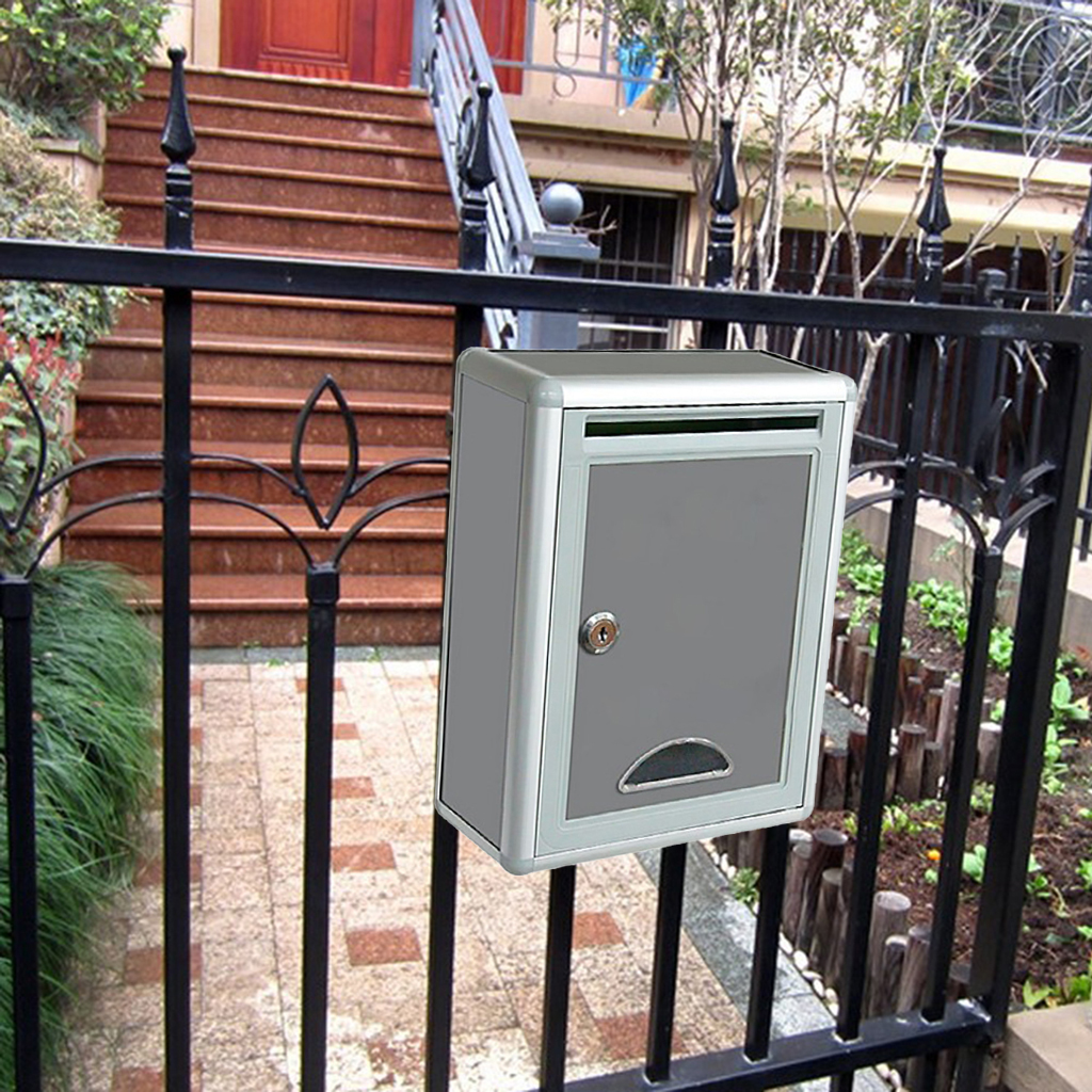 Mailbox Postbox Newspaper Letterbox Rainproof Suggestion Boxes &2 Keys